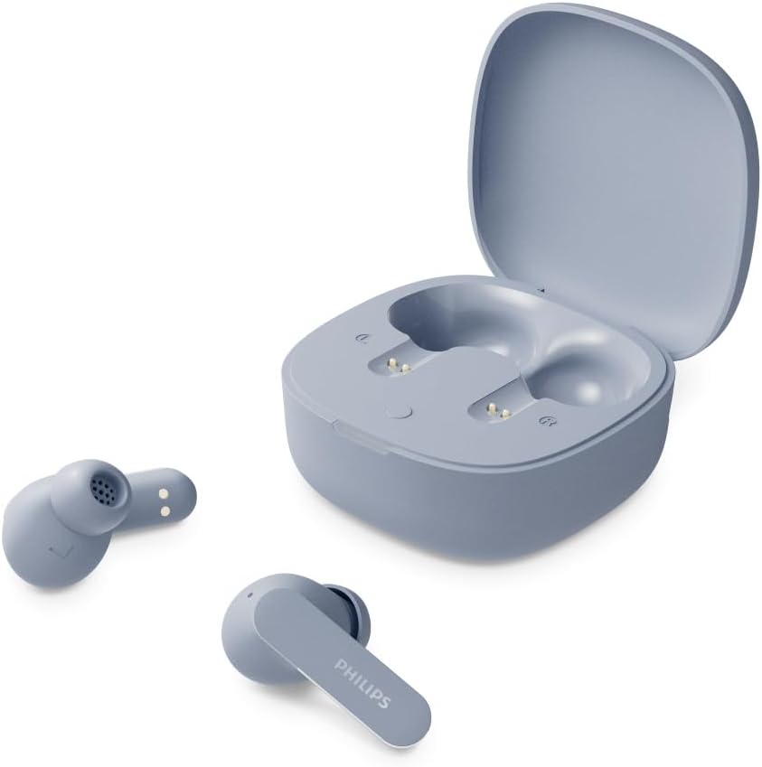 hilips TAT2100 True Wireless in-Ear Bluetooth Earbuds, Stem Style, 4-Mic Technology, 36H Playtime