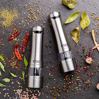 Russell Hobbs Salt & Pepper Mills - Brushed Stainless Steel - RHPK4000