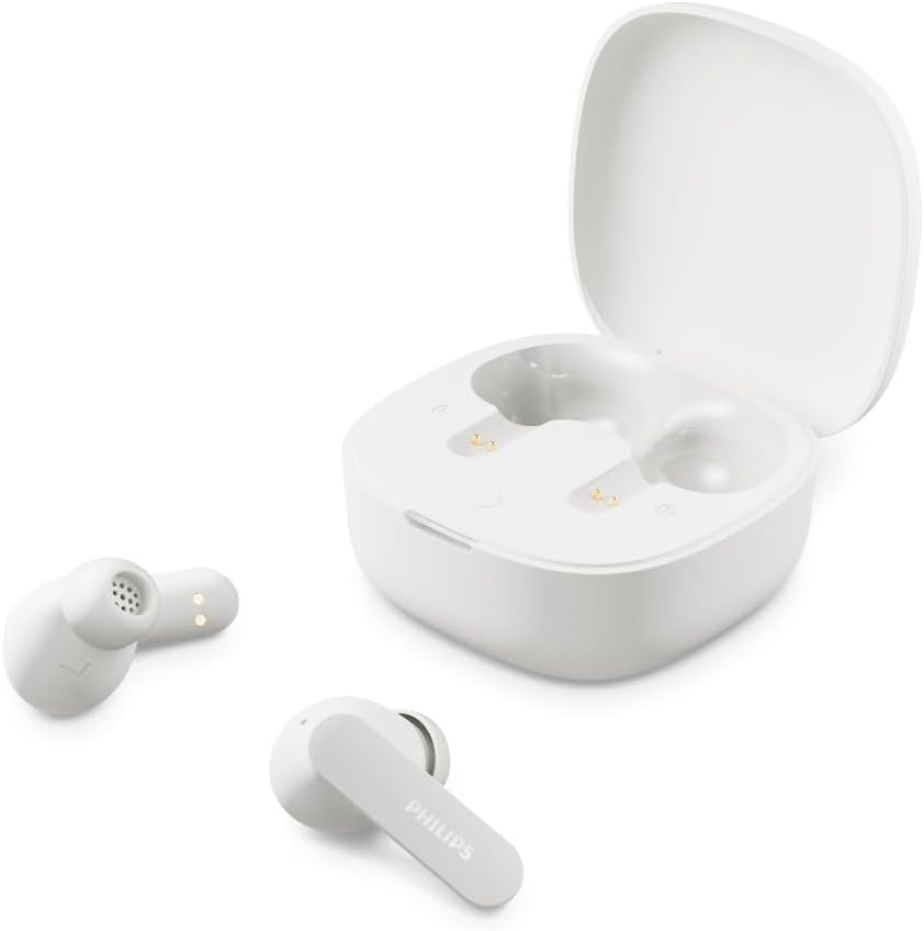 hilips TAT2100 True Wireless in-Ear Bluetooth Earbuds, Stem Style, 4-Mic Technology, 36H Playtime