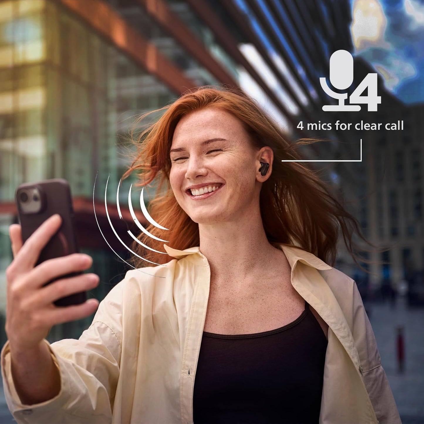 Philips TAT6000BK True Wireless Earbuds with Smart Charging Case, Noise Cancelling