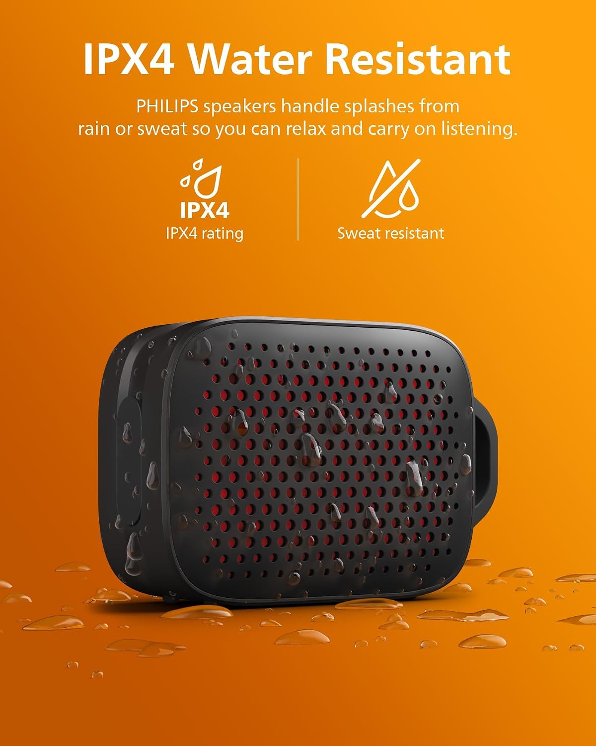 PHILIPS TAS1209 Portable Bluetooth Speaker,Wireless Speakers with Extra Bass,Quality Sound,12H Battery,TWS Pairing,Support Stereo Sound,Bluetooth 5.3,IPX4 Waterproof,for Indoor & Outdoor,Small