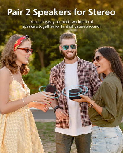 PHILIPS TAS1209 Portable Bluetooth Speaker,Wireless Speakers with Extra Bass,Quality Sound,12H Battery,TWS Pairing,Support Stereo Sound,Bluetooth 5.3,IPX4 Waterproof,for Indoor & Outdoor,Small