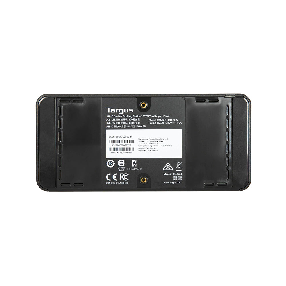 Targus DOCK182USZ USB-C Universal DV4K Docking Station with 100W Power Delivery
