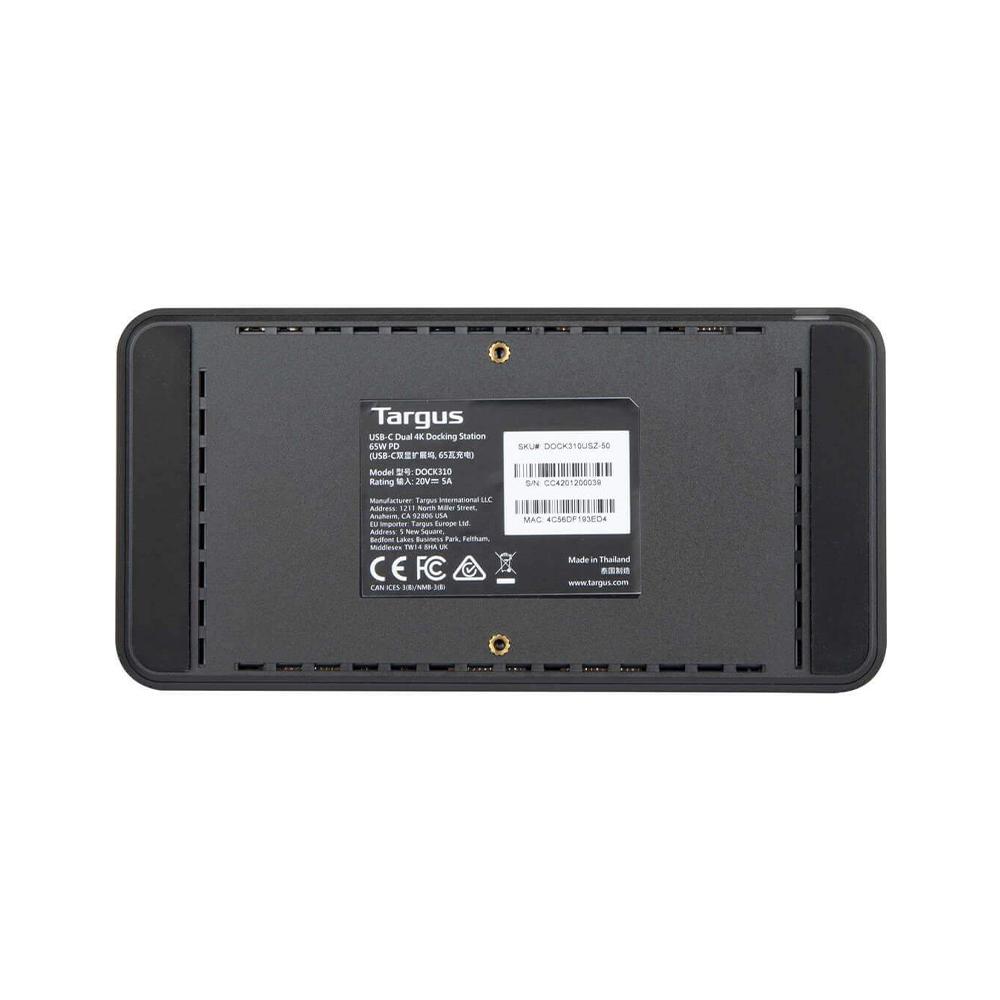 Targus DOCK310USZ Universal USB-C DV4K Docking Station with 65W Power Delivery