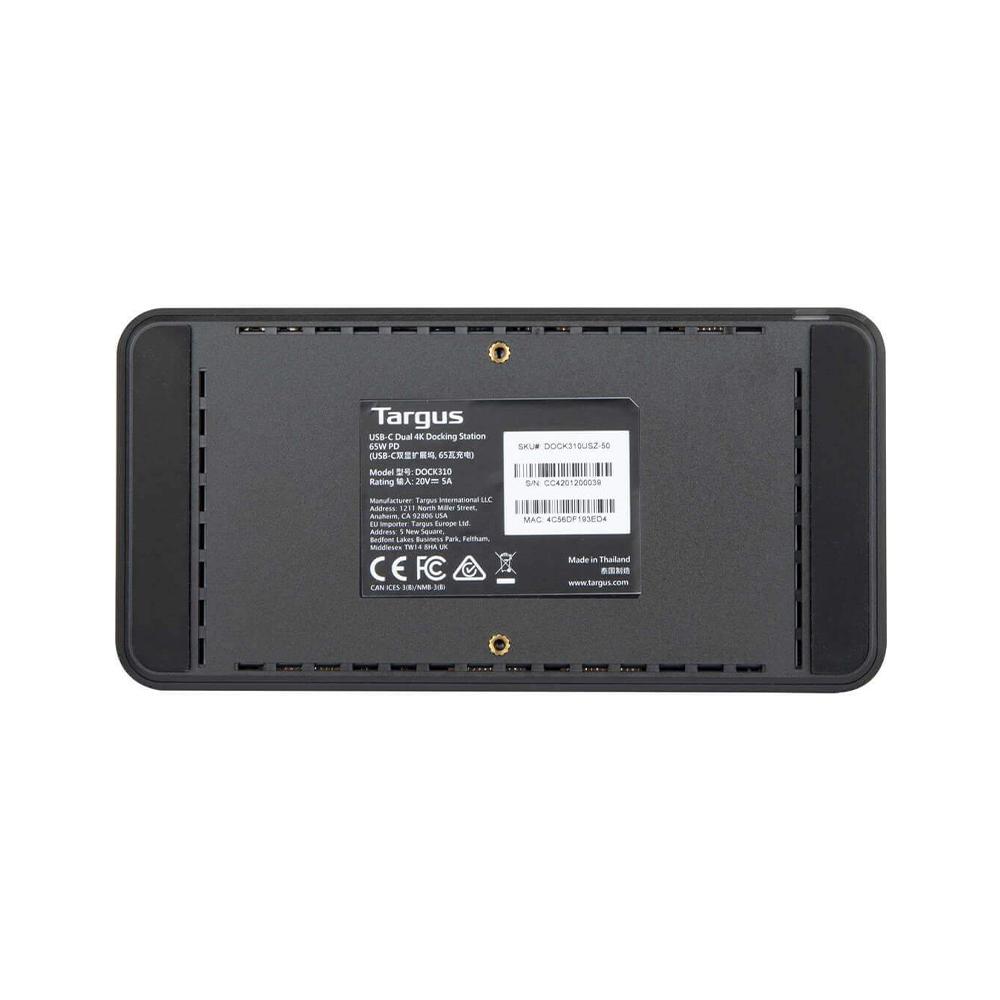Targus Dual Monitor Universal USB-C DV4K DP Docking Station with 65W Power - Broad Compatibility with a Range of Hosts, Devices, Peripherals, Laptops, and Operating Systems (DOCK315USZ Targus Dual Monitor Universal USB-C DV4K DP Docking Station with 65W Power - Broad Compatibility with a Range of Hosts, Devices, Peripherals, Laptops, and Operating Systems (DOCK315USZ