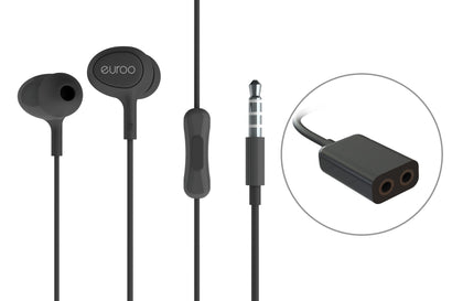 EUROO EE-PR20 In-Ear Headphones with Music Sharing Adapter headphones